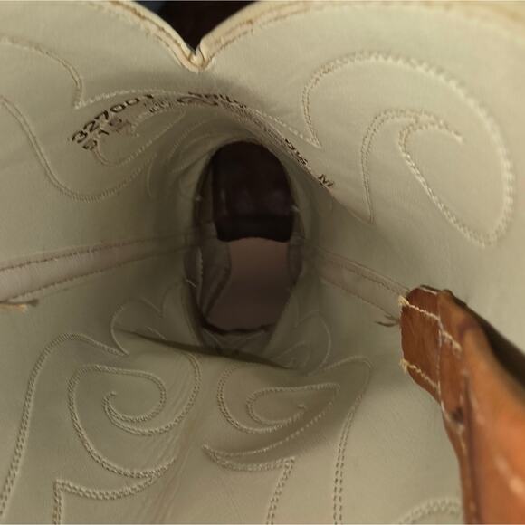 Vtg Acme Rust Driftwood Womens Brown Leather Heeled Cowboy Boots 7.5 USA Made - Picture 6 of 11